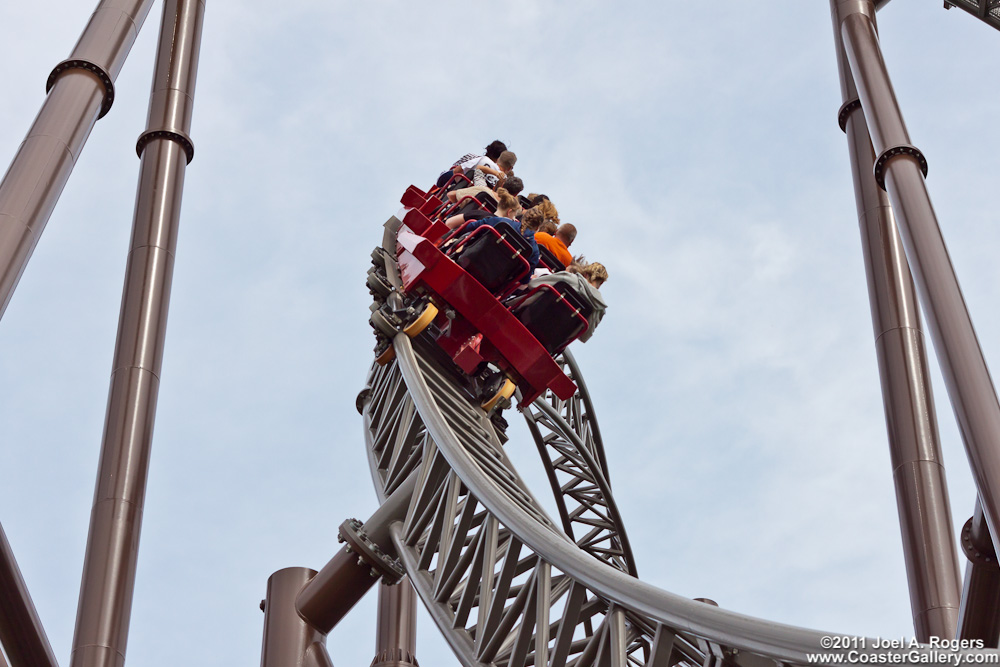Pictures of the trains on the Piraten Intamin roller coaster at Djurs Sommerland at Denmark