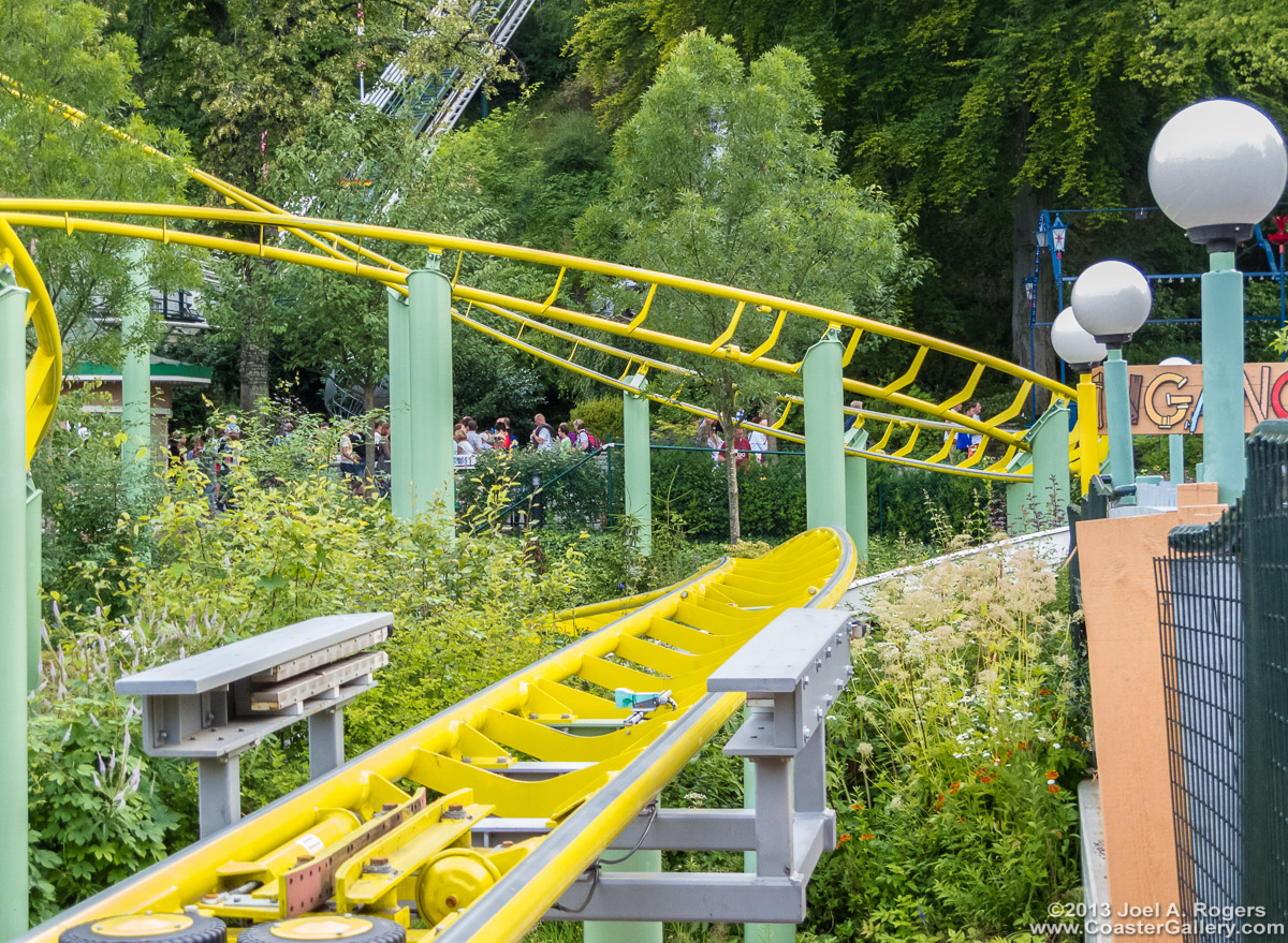 Brake systems on a roller coaster