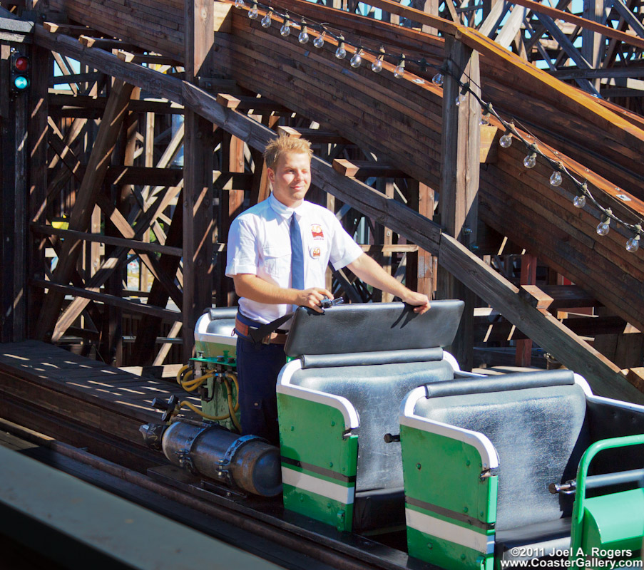 Standing up on a roller coaster!