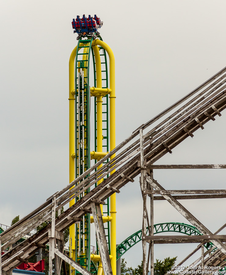 Big hill on the Wicked roller coaster