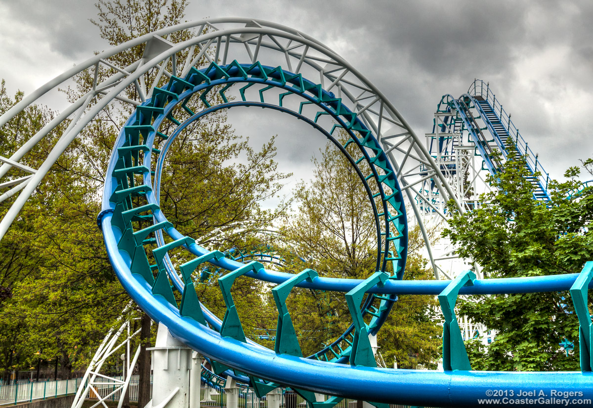 The Canobie Corkscrew between the trees