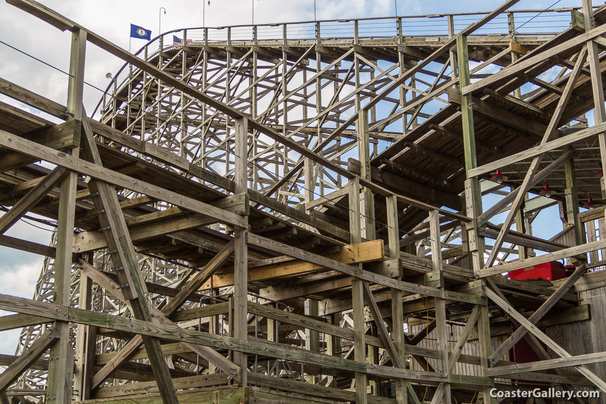 Station fly-by on the Kentucky Rumbler roller coaster