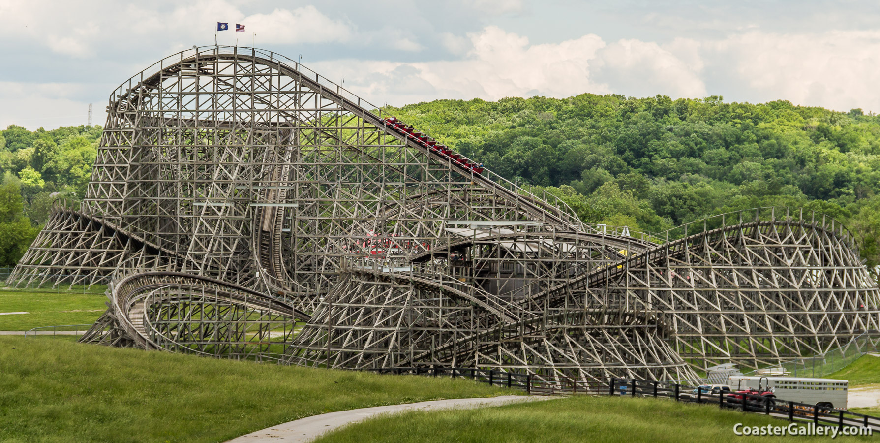 NHRA Drag Racing next to the Kentucky Rumbler roller coaster