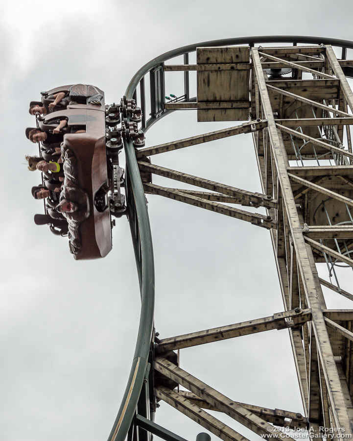 Vertical drop on the Untamed roller coaster