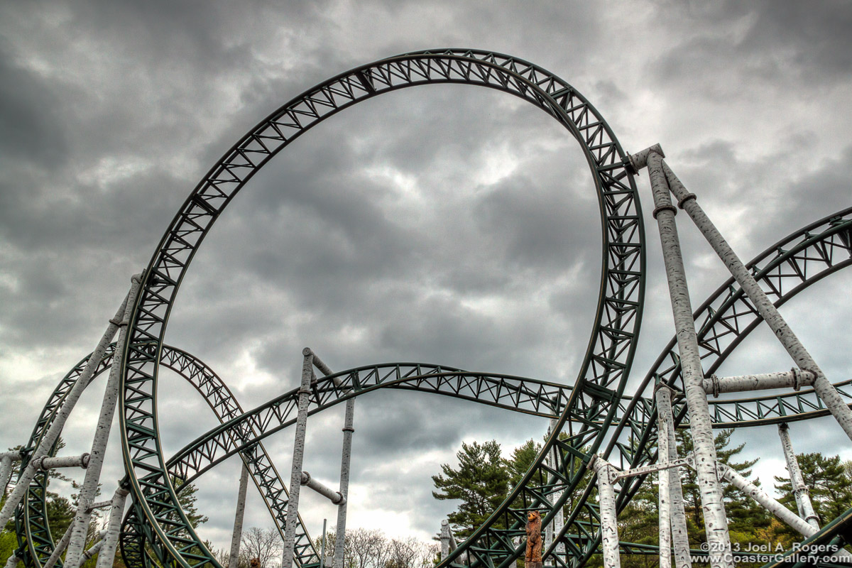 Vertical loop on the Untamed roller coaster