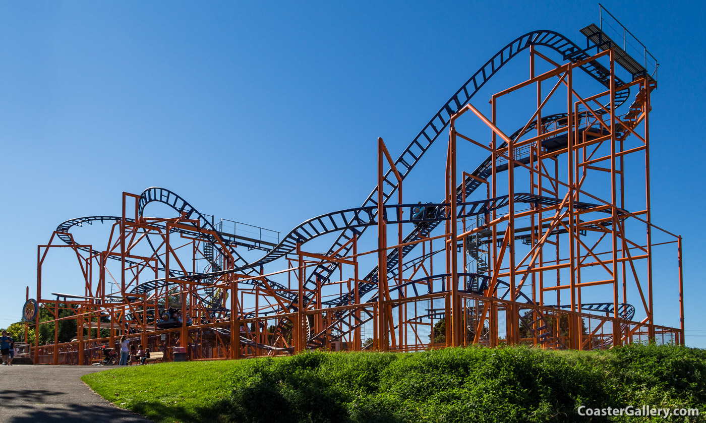 Whirlwind coaster at Seabreeze amusement park