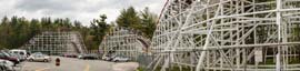 Old roller coaster in the woods