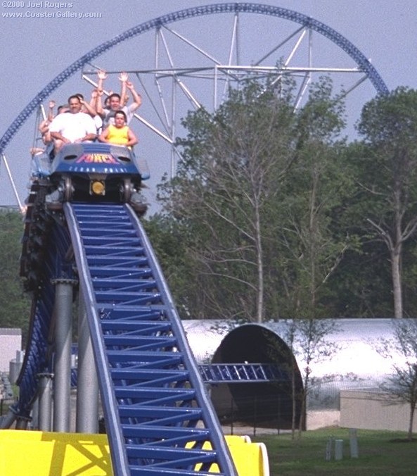 Close-up of the train on Millennium Force coaster