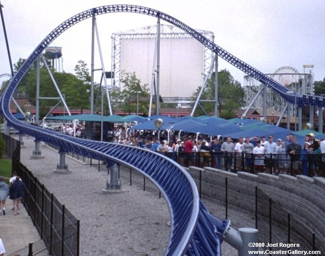 Overbanked turn on the Millennium Force roller coaster