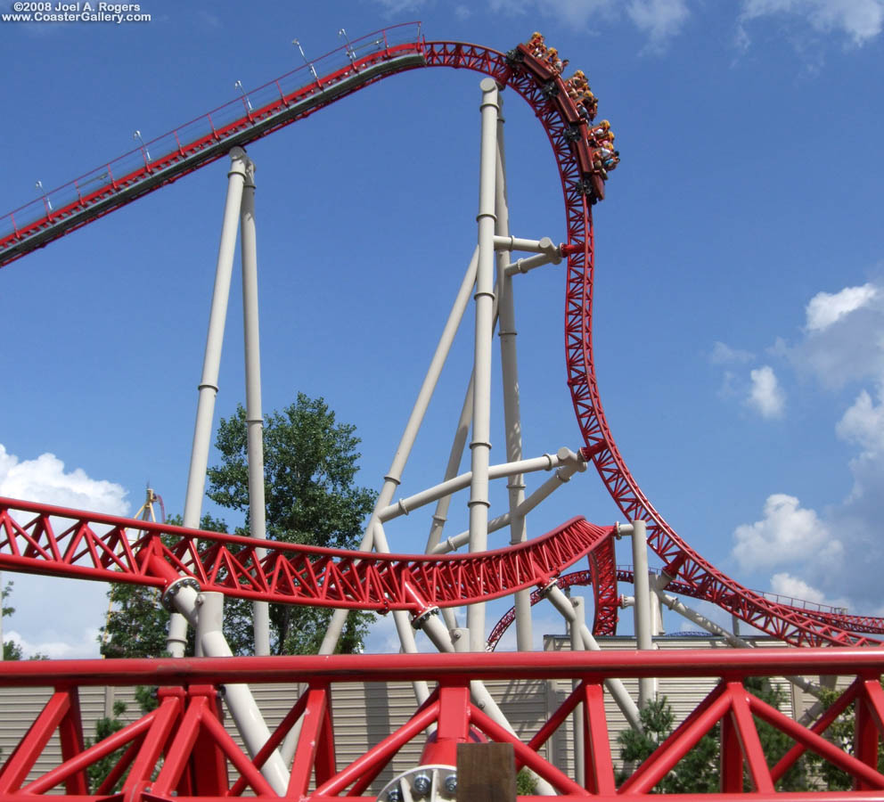 95-degree drop on a roller coaster