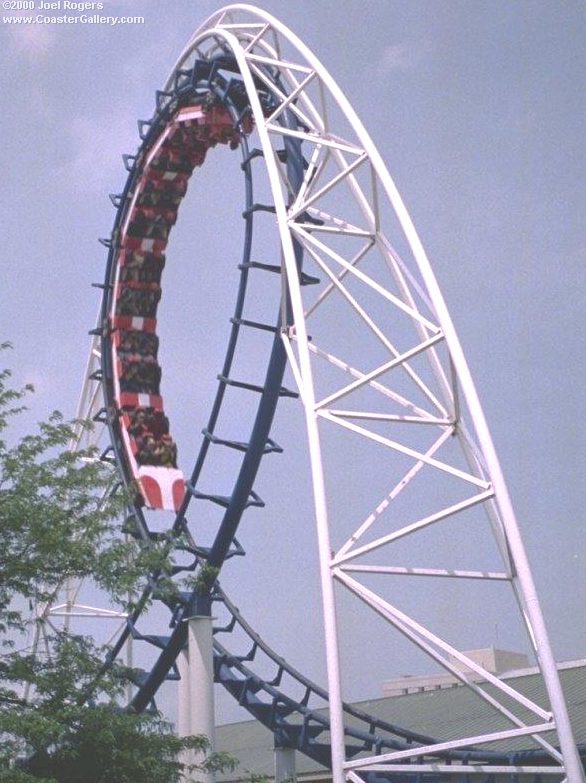 Vertical loop of Cedar Point's Corkscrew roller coaster