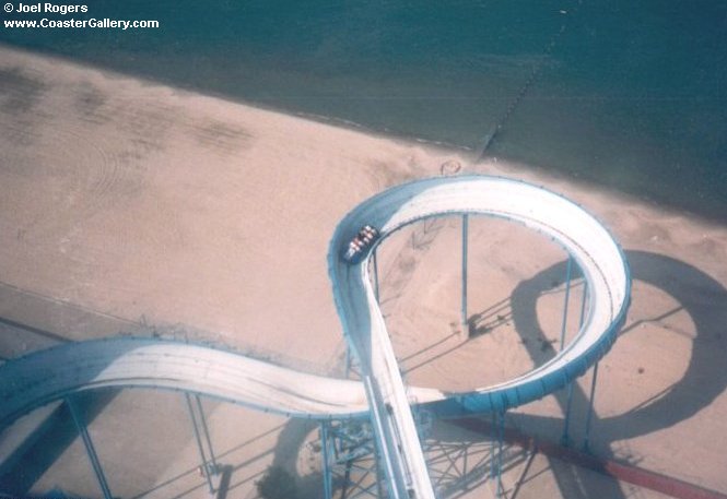 Avalanche Run bobsled roller coaster.  Currently called Disaster Transport.