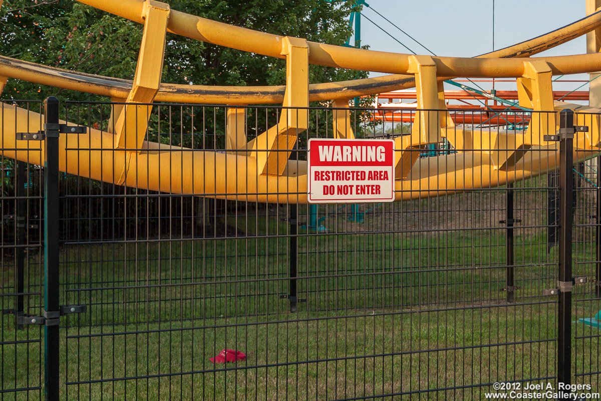 Danger zone around a roller coaster