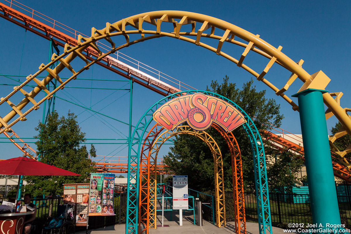 Pictures of a Corkscrew roller coaster at Michigan's Adventure