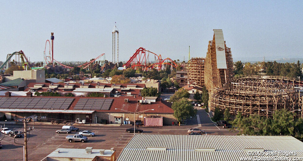 Various rides at Knott's Berry Farm