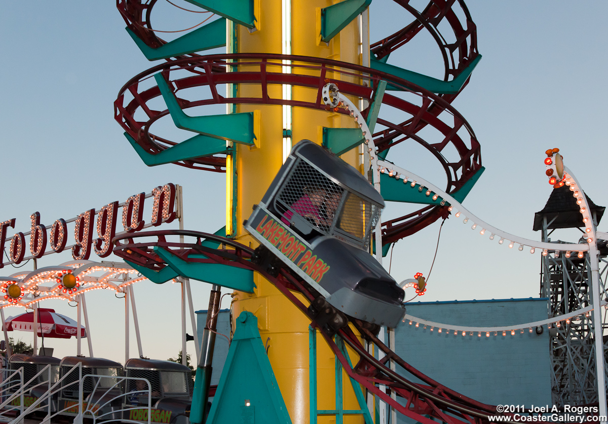 Toboggan roller coaster car in Altoona, Pennsylvania