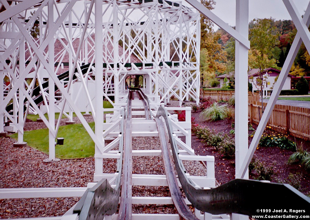 View of the world's oldest roller coaster -- Leap The Dips