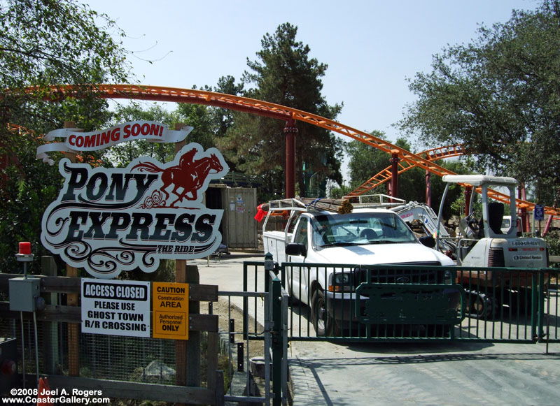 Pony Express roller coaster under construction