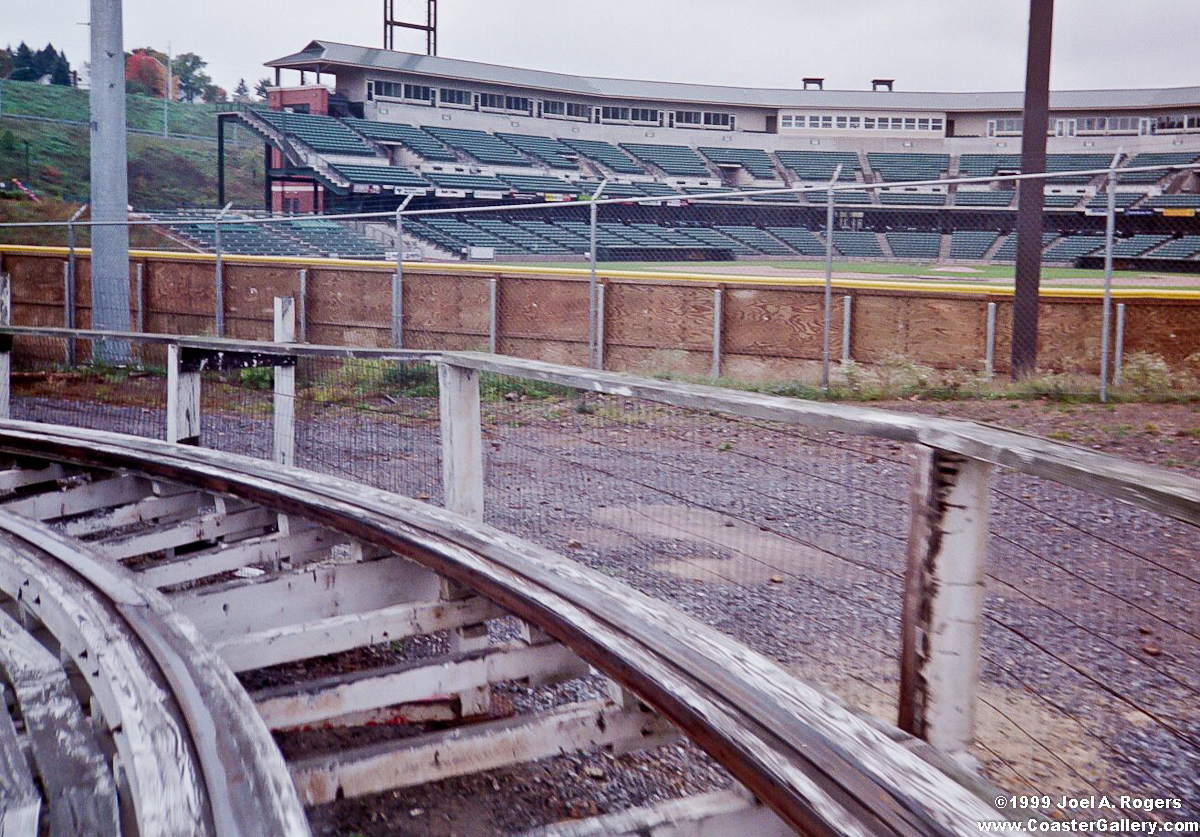 Skyliner roller coaster by the Altoona Curve baseball stadium.
