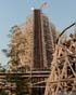 Wooden roller coaster hill