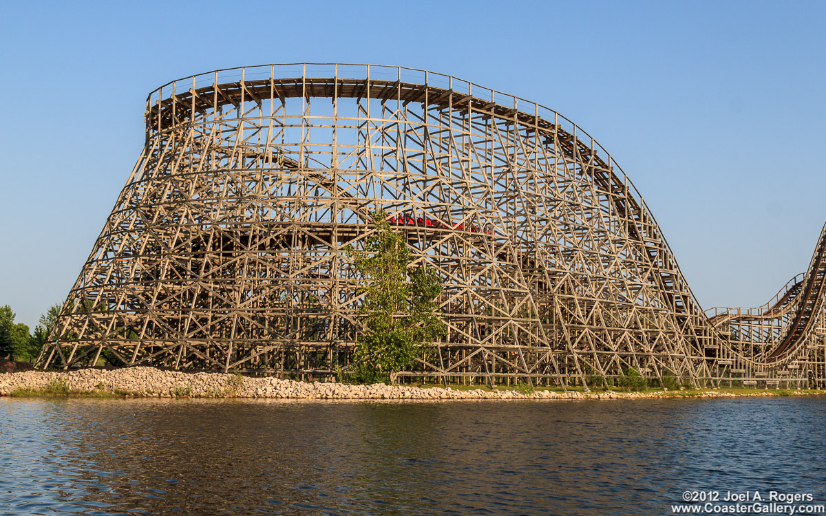 Dinn & Summers wood roller coaster at Michigan's Adventure