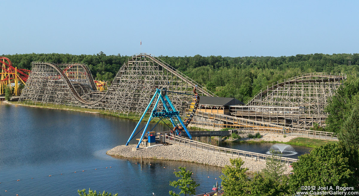 Wood roller coaster at Michigan's Adventure