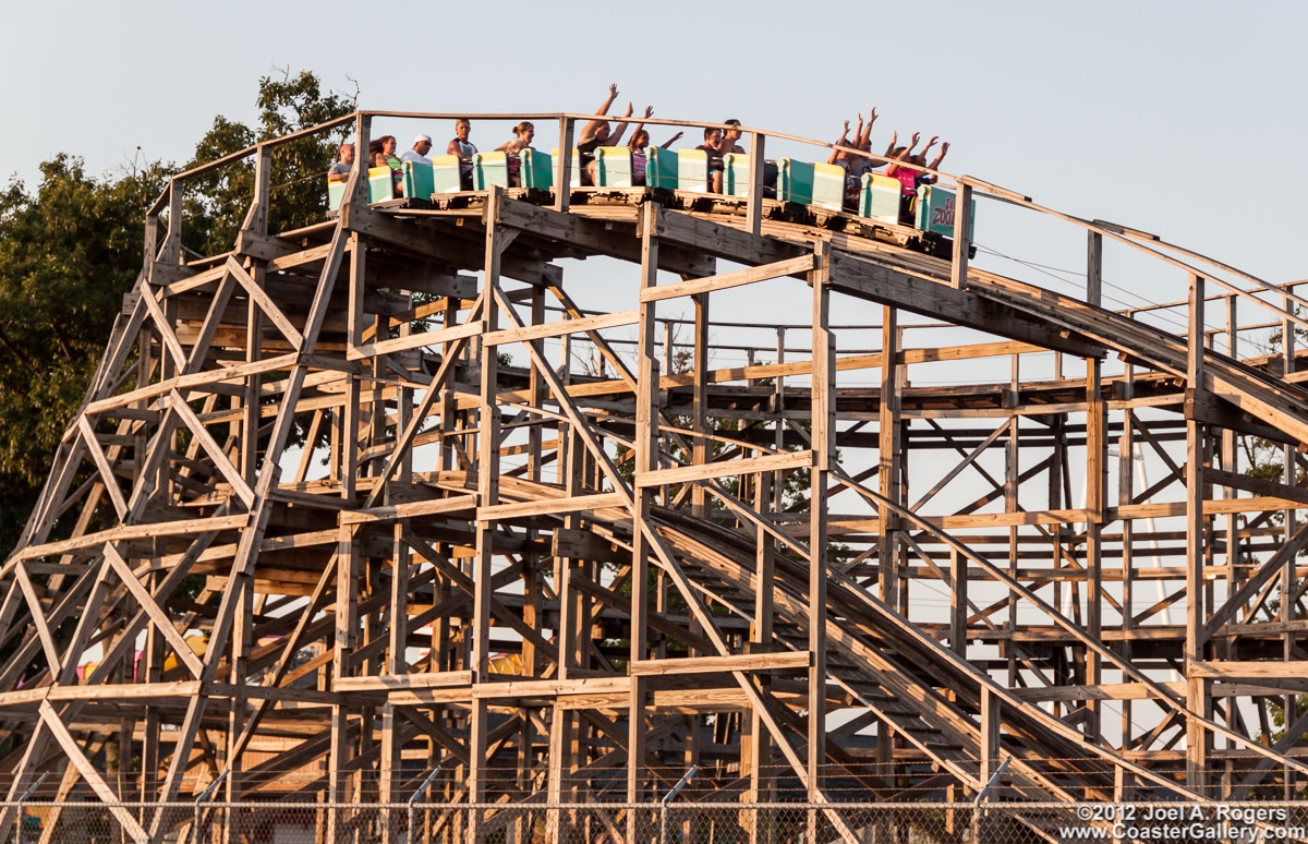 Little train on the Zach's Zoomer roller coaster in Michigan