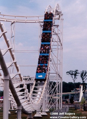 Steel looping roller coaster at Michigan's Adventure