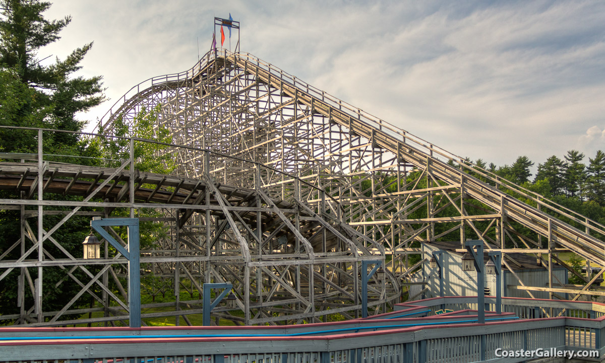 Wooden roller coaster in Maine