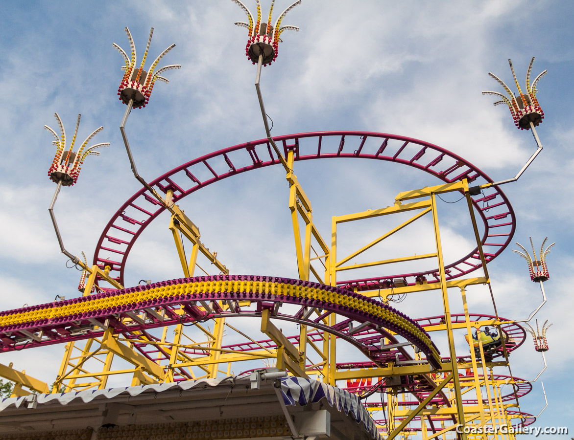 Tight turns on the Wild Mouse roller coaster at Funtown Splashtown U.S.A.