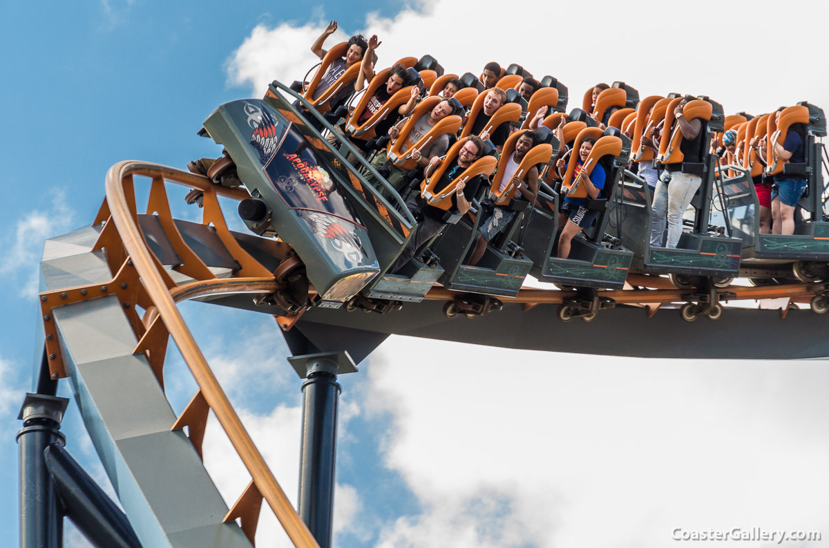 Roller coaster safety systems and restrains on a Stand-Up thrill ride