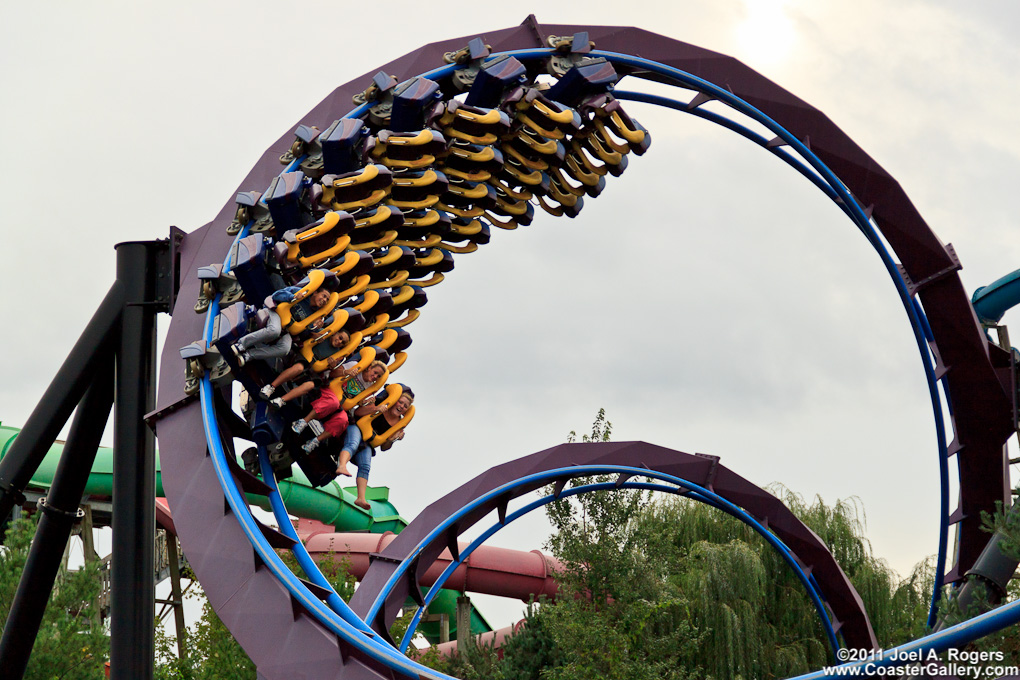 Riders on a roller coaster