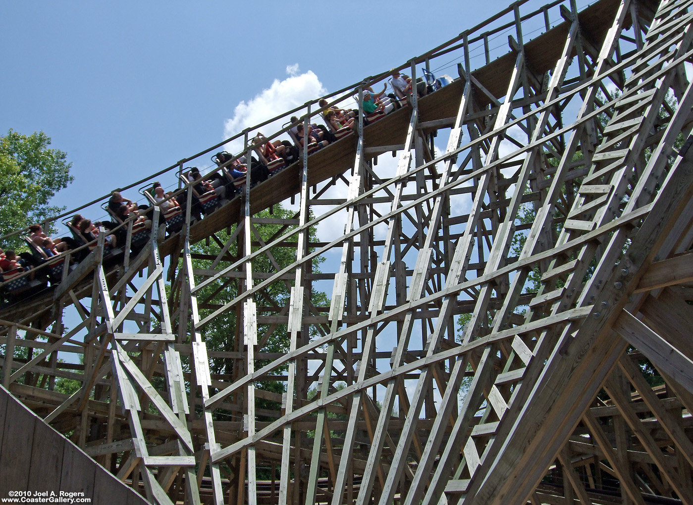 The Evel Knievel roller coaster built by Great Coasters International.