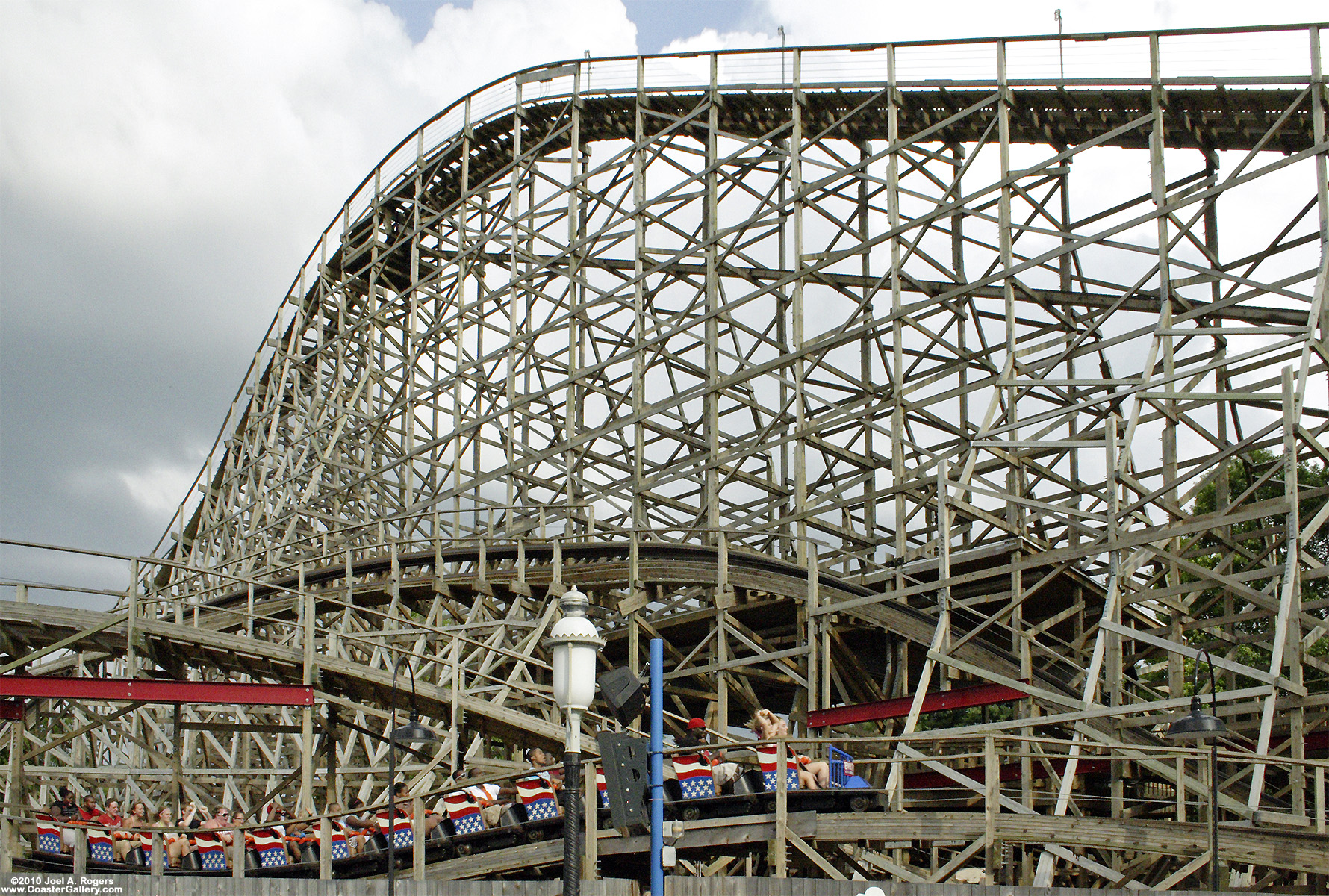 Lift hill on a new roller coaster