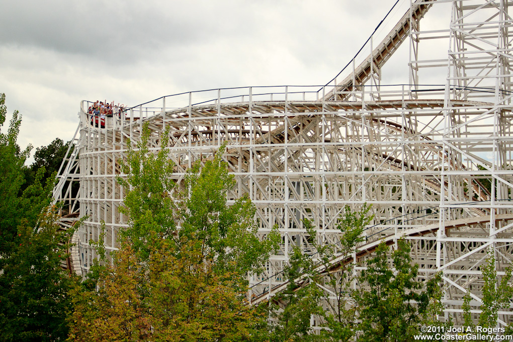 The modified Cyclone roller coaster at Six Flags New England