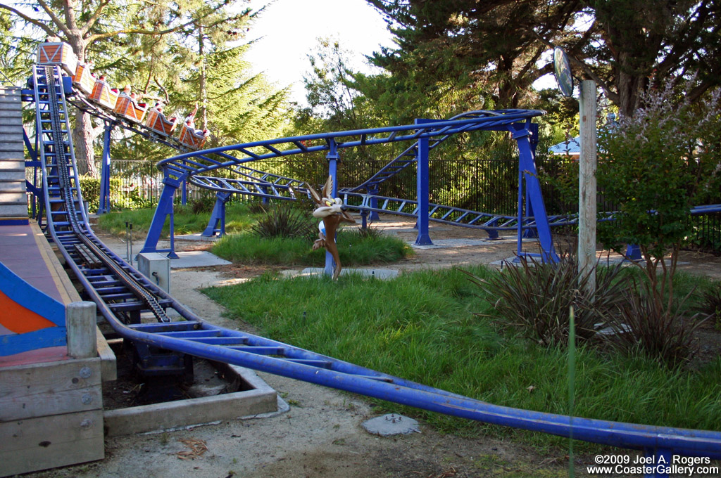 Zamperla family roller coaster with a Warner Brother's theme