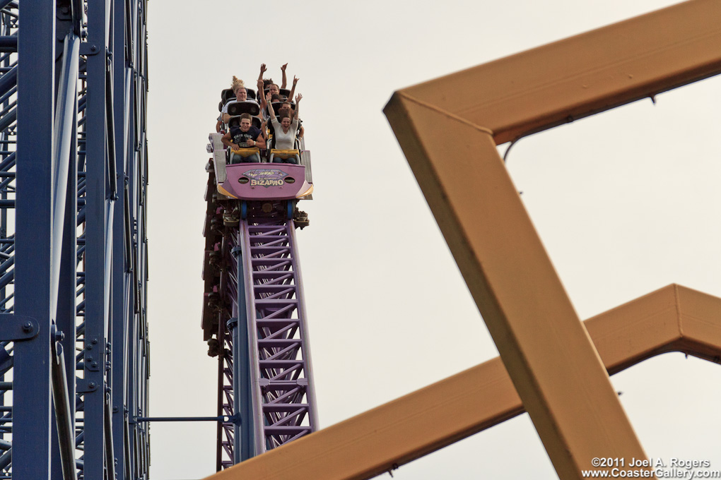 One of two Bizarro roller coaster at Six Flags parks