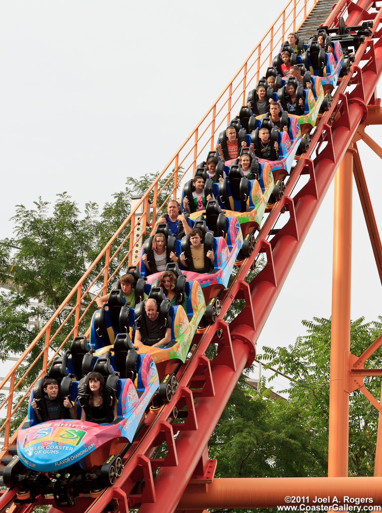 Advertising on a Boomerang roller coaster