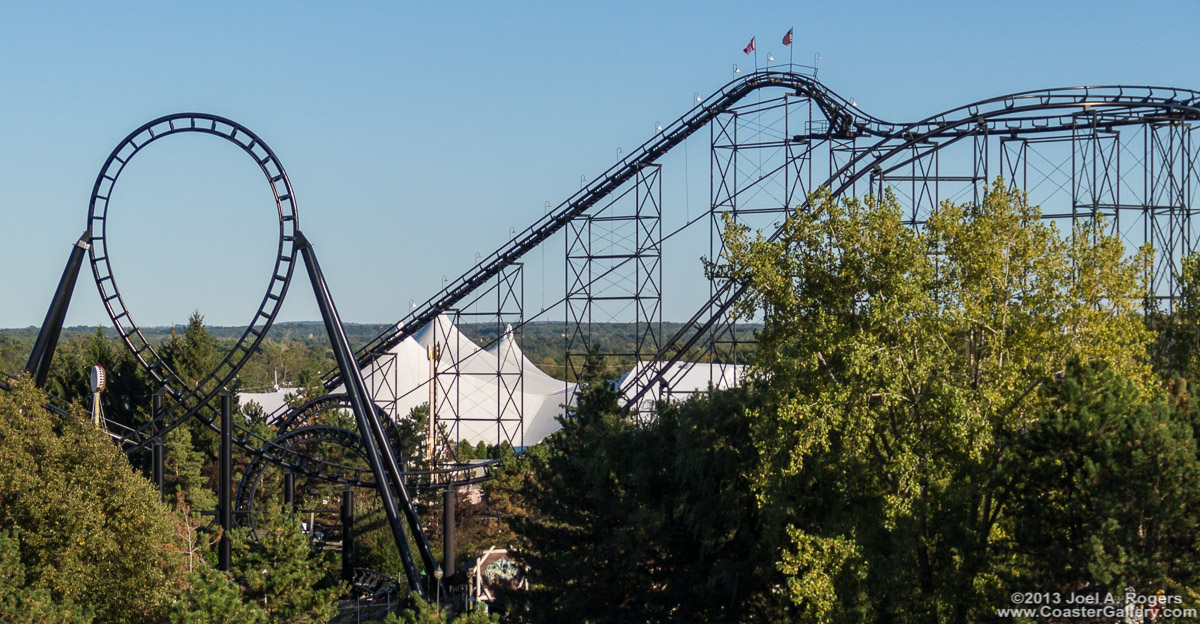 Vertical loop of Viper. Roller Coaster Tycoon ideas.