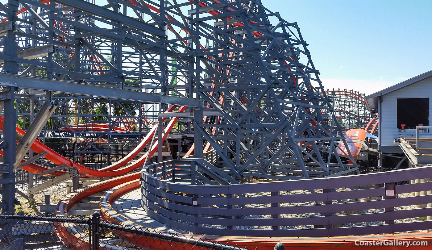 Wicked Cyclone roller coaster at Six Flags New England