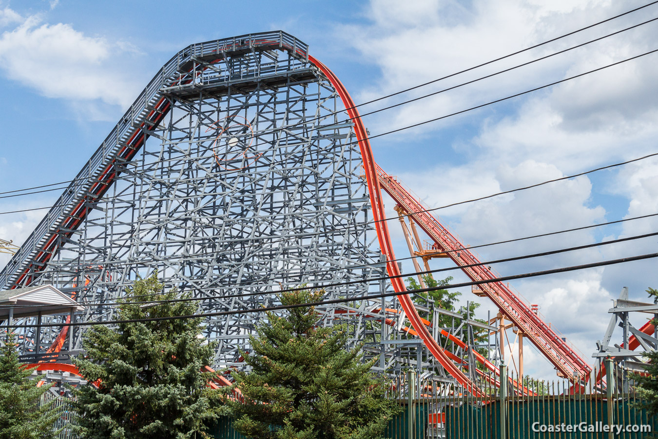 Wicked Cyclone roller coaster at Six Flags New England