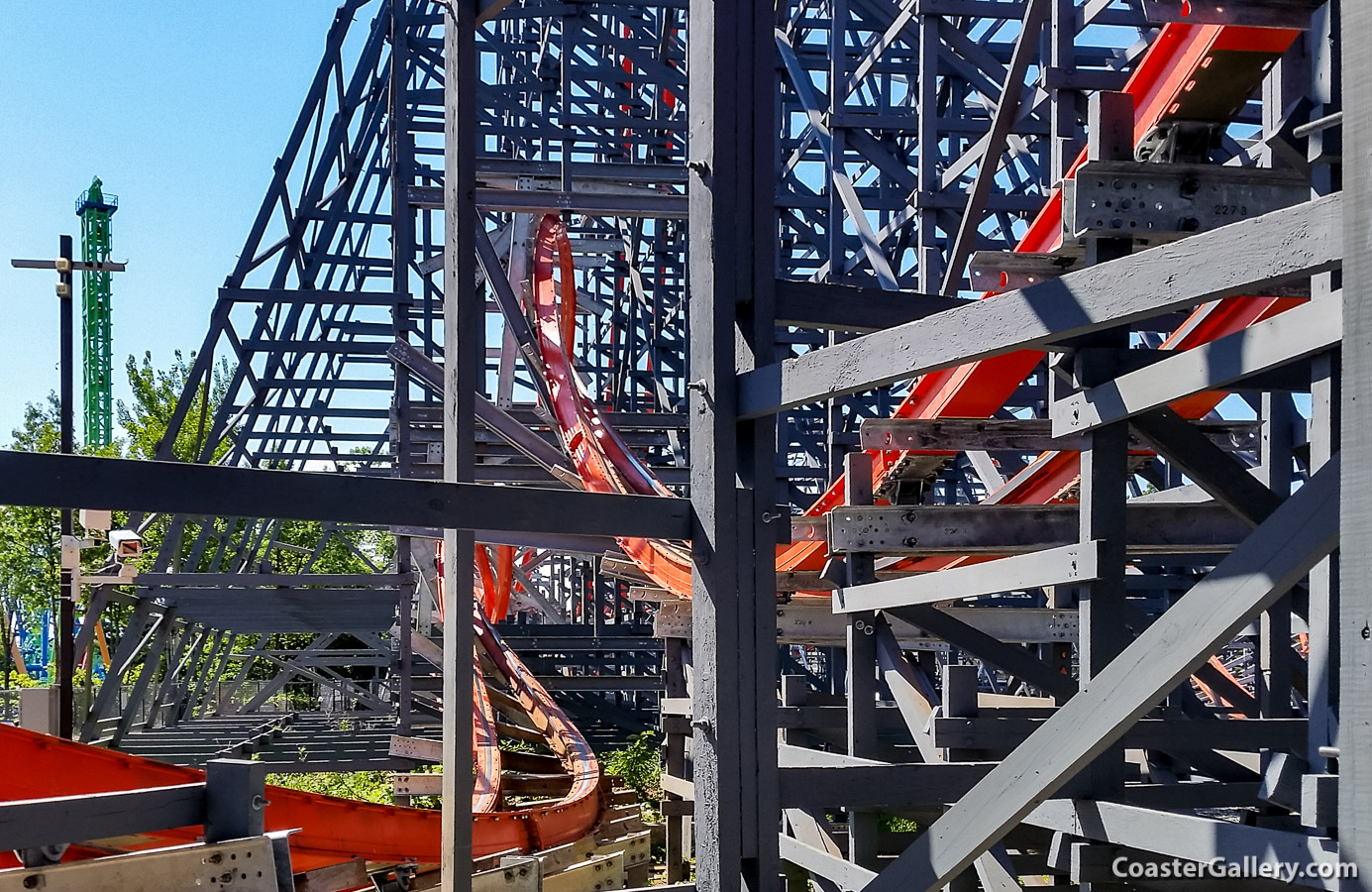 Block Brake system on the Wicked Cyclone roller coaster at Six Flags New England