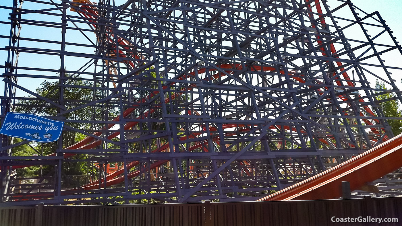 Wicked Cyclone roller coaster at Six Flags New England