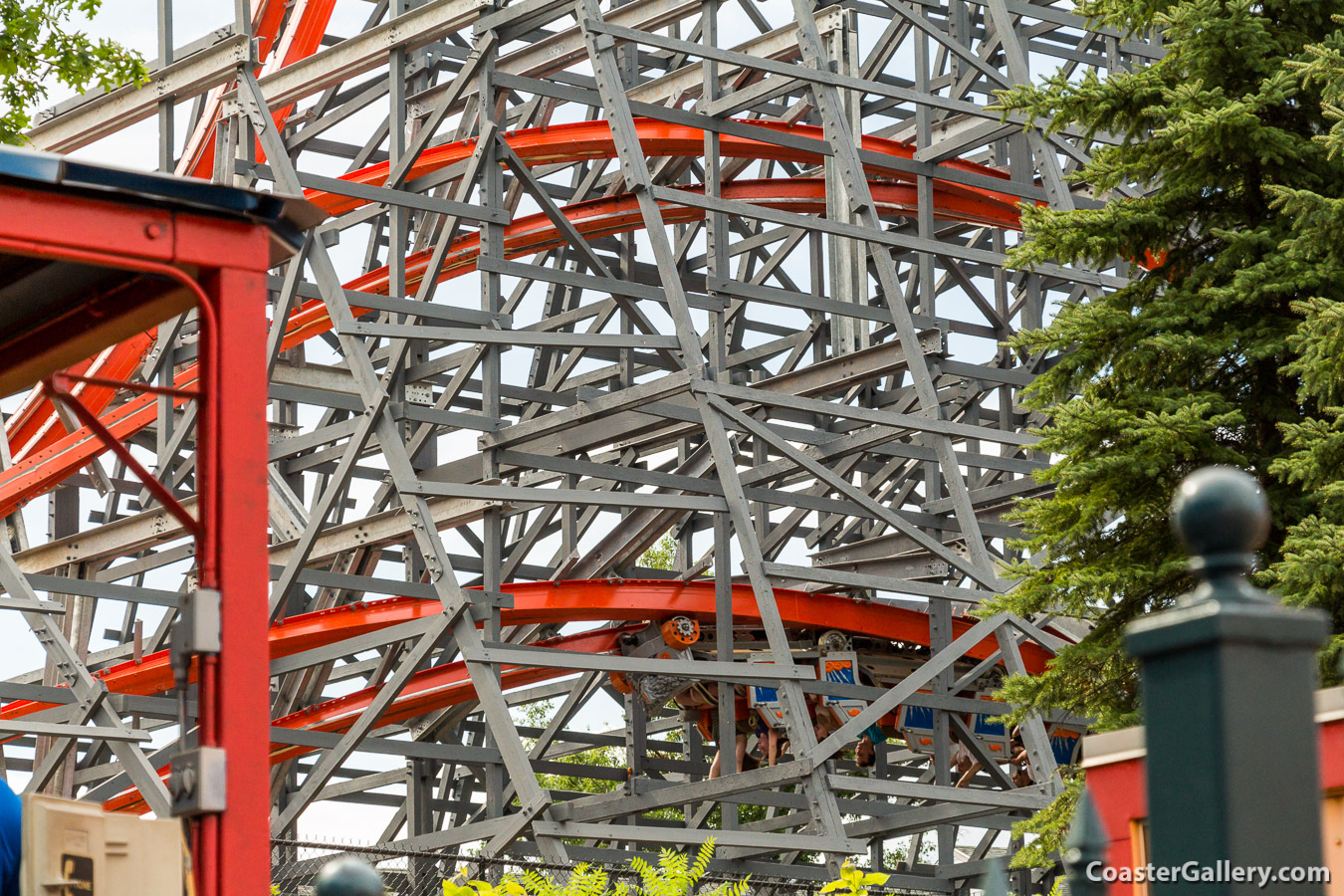 Wicked Cyclone roller coaster at Six Flags New England