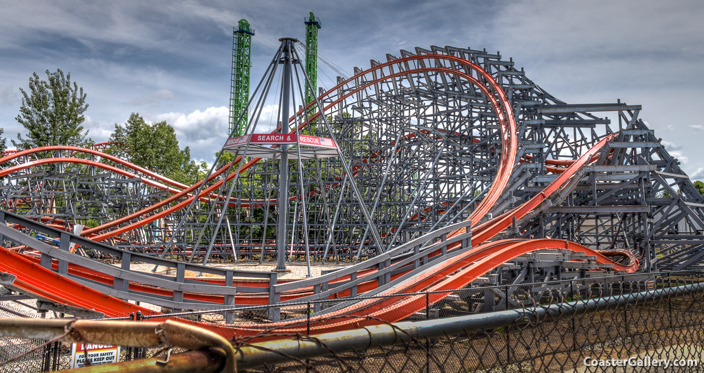 Wicked Cyclone roller coaster at Six Flags New England