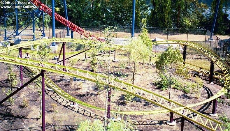 Catwoman's Whip roller coaster in New England