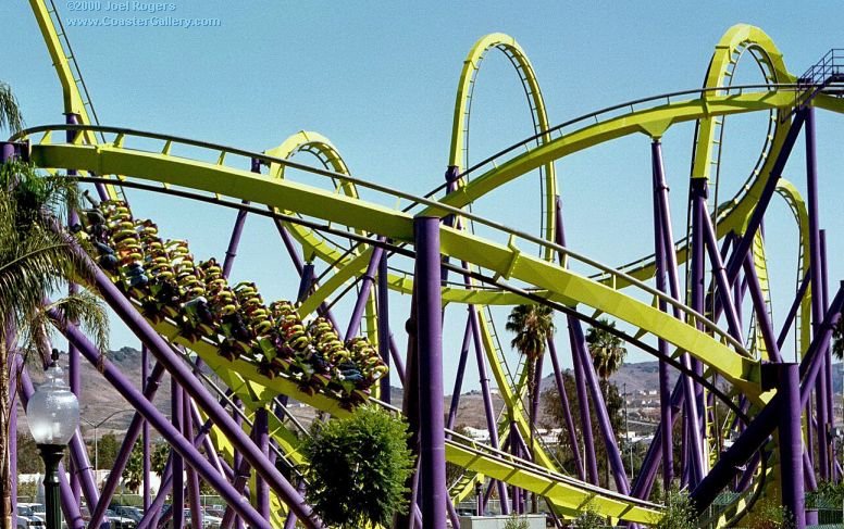 Floorless roller coaster in California