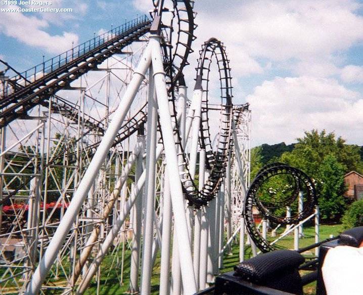 Ninja looping roller coaster