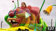 Aerial view of the Counter Culture Caterpillar ride at Dreamland