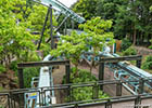 Air flying roller coasters at the Alton Towers amusement park in the United Kingdom